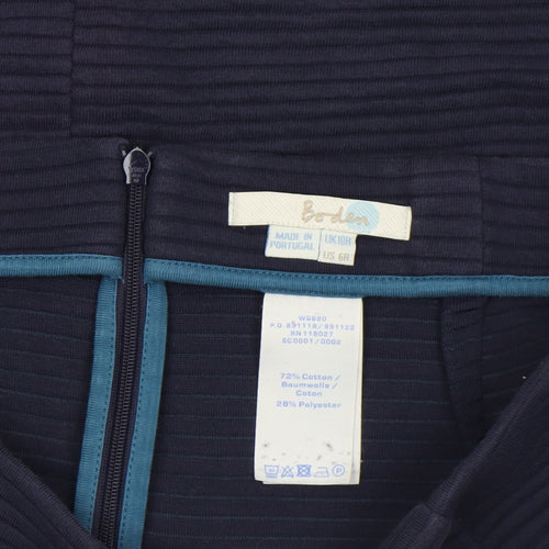 Boden Women Blue Cotton Blend Pencil Skirt Size 10 Knee Length