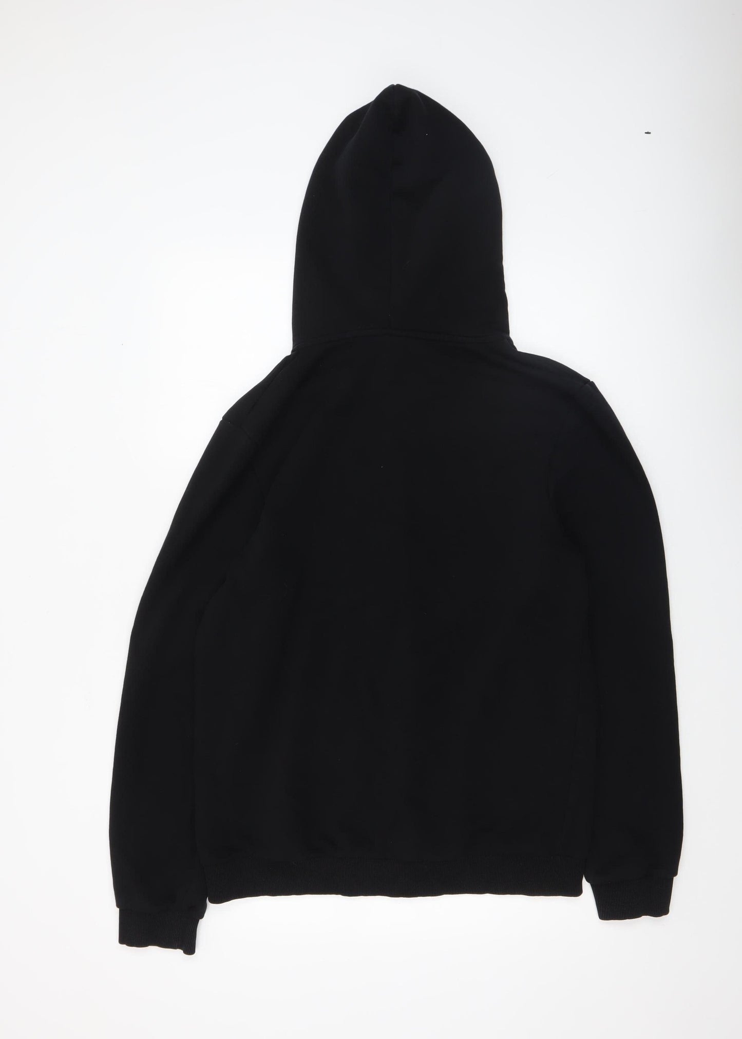 Hype Unisex Black Full Zip Hoodie Size 14 Cotton Blend