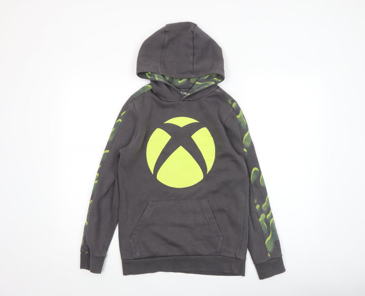 Xbox Boys Grey Hoodie 11-12 Years Pullover Graphic Print Cotton Blend