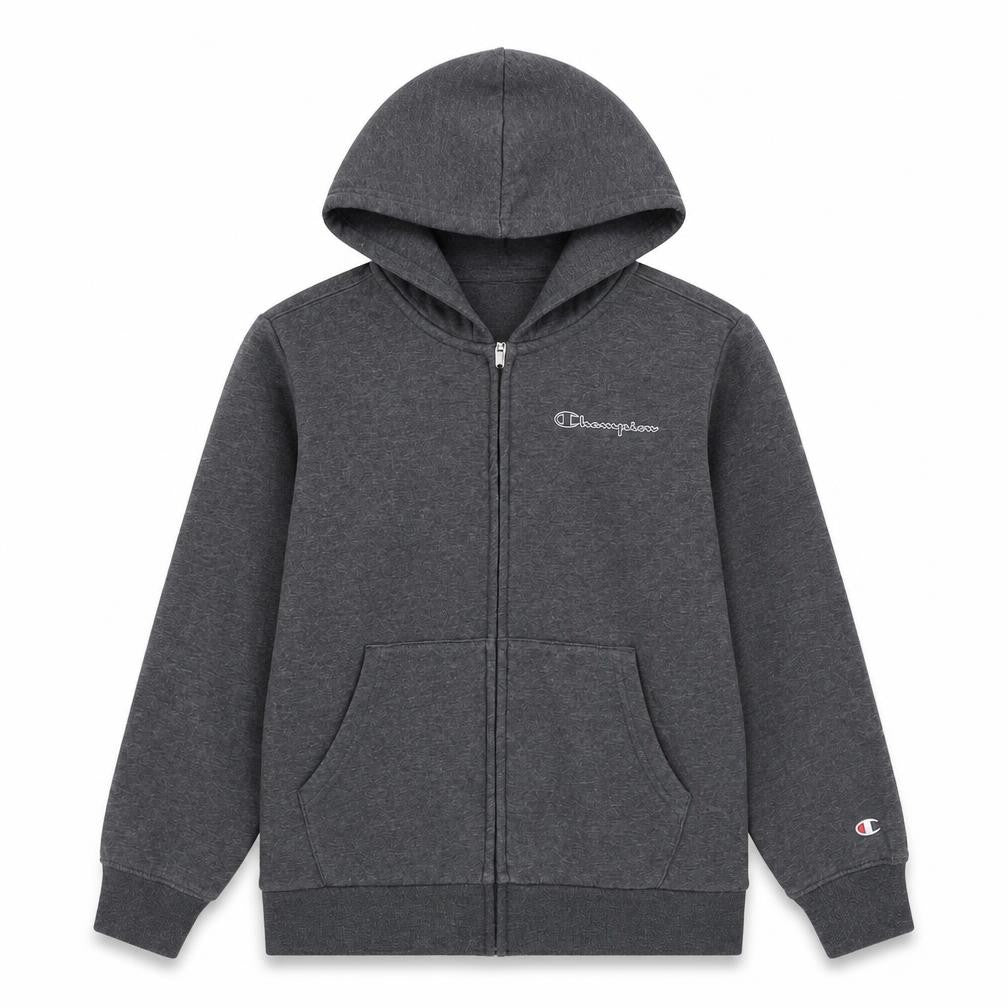 Champion Boys Grey Full Zip Hoodie Medium 9-10 Years Cotton Blend