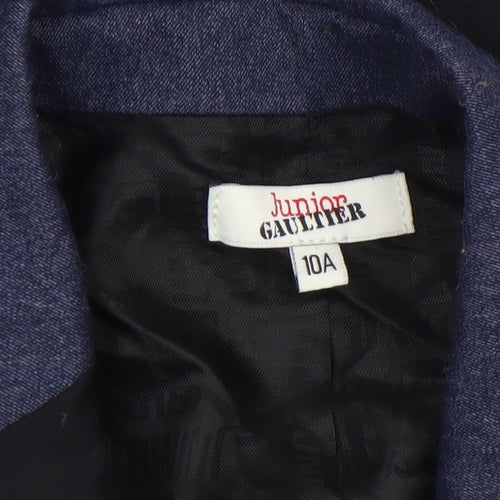 Junior Gaultier Boys Black Wool Blend Single-Breasted Blazer 10 Years
