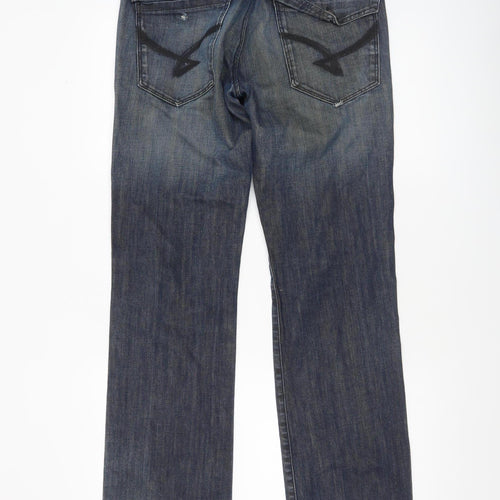 Firetrap Men Blue 30x32 Straight Leg Denim Jeans