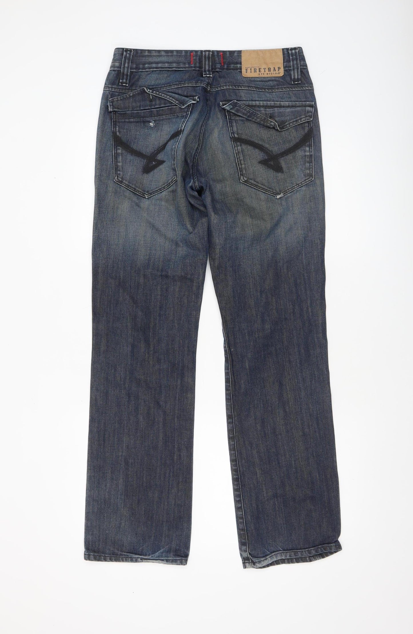 Firetrap Men Blue 30x32 Straight Leg Denim Jeans