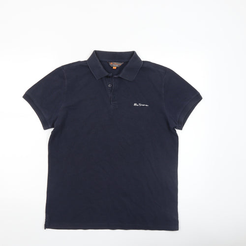 Ben Sherman Men's Blue Cotton Polo Shirt Size M Regular Fit