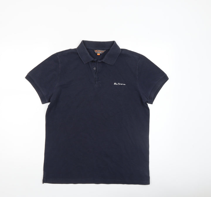 Ben Sherman Men's Blue Cotton Polo Shirt Size M Regular Fit