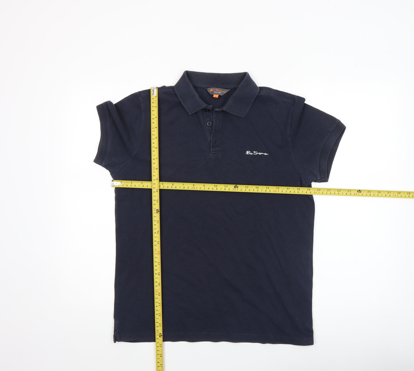 Ben Sherman Men's Blue Cotton Polo Shirt Size M Regular Fit
