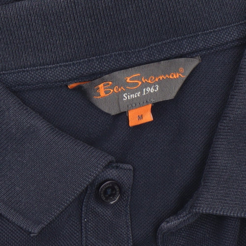 Ben Sherman Men's Blue Cotton Polo Shirt Size M Regular Fit