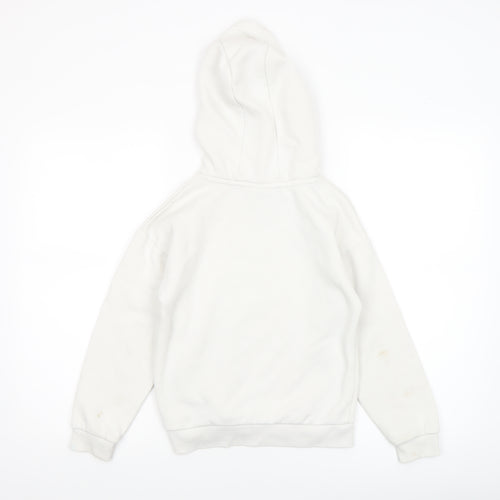 Garfield Boys White Pullover Hoodie 8-9 Years Graphic Print Cotton Blend