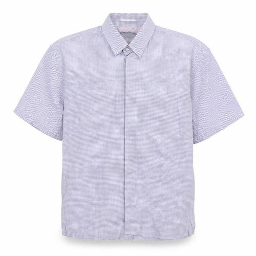 Banana Republic Men's Blue Check Short Sleeve Button-Up Shirt M