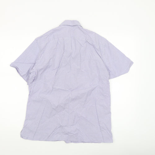 Banana Republic Men's Blue Check Short Sleeve Button-Up Shirt M