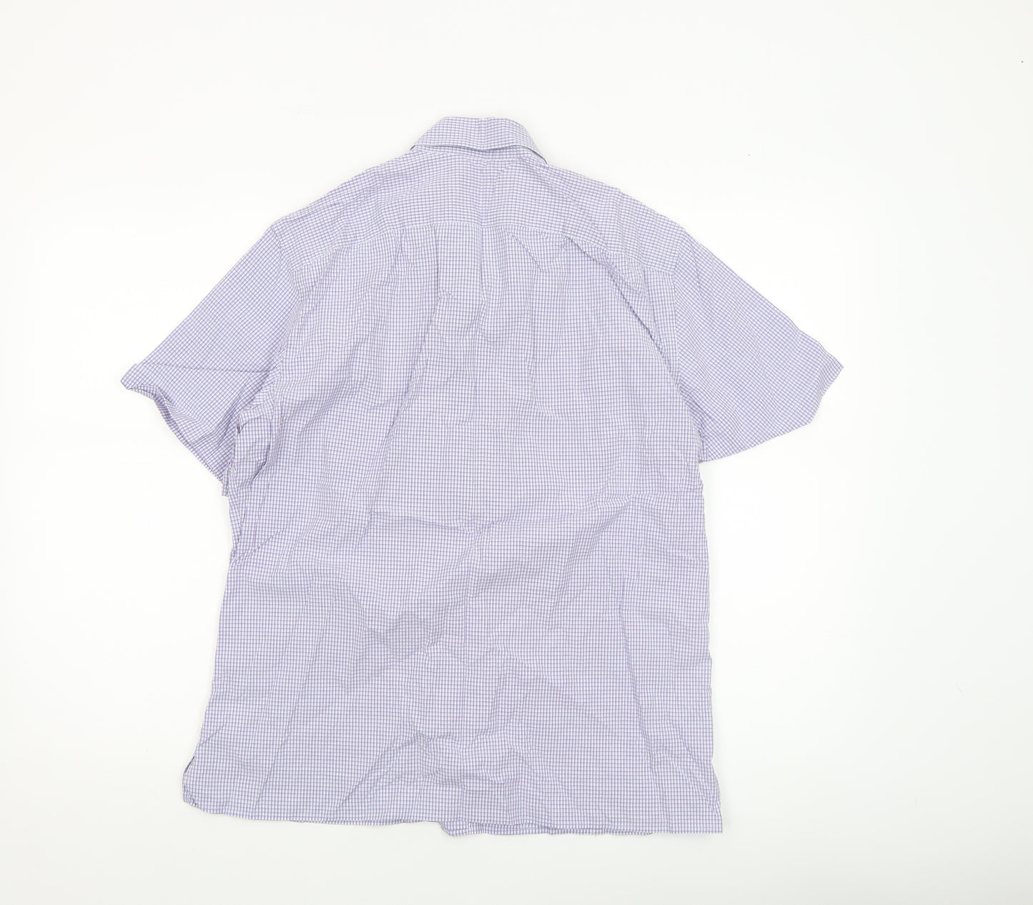 Banana Republic Men's Blue Check Short Sleeve Button-Up Shirt M