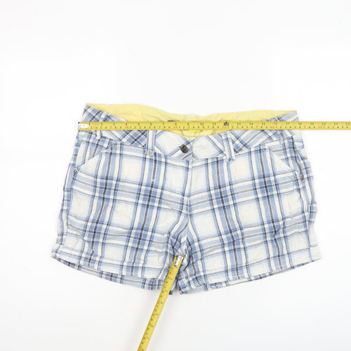 Next Women’s Blue Checked Cotton Chino Shorts Size 14