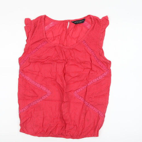 Dorothy Perkins Women's Pink Cotton Sleeveless Tunic Blouse Size 14