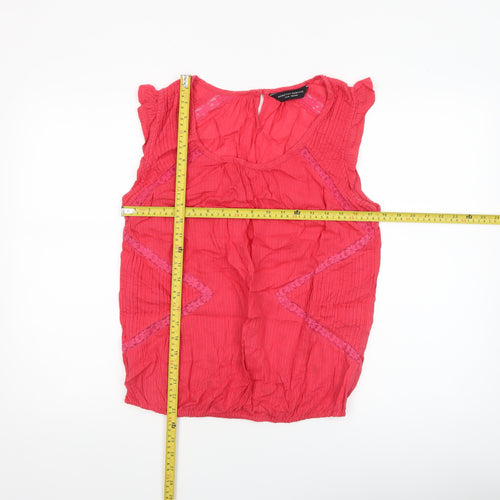 Dorothy Perkins Women's Pink Cotton Sleeveless Tunic Blouse Size 14