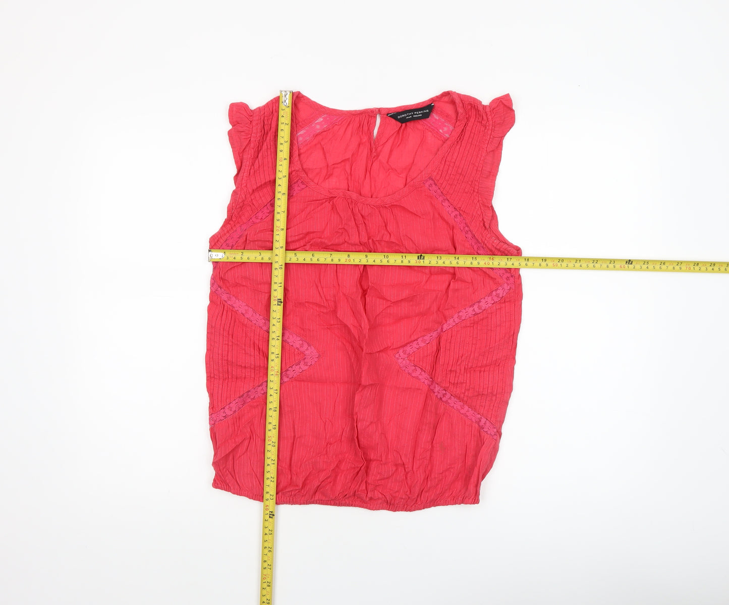 Dorothy Perkins Women's Pink Cotton Sleeveless Tunic Blouse Size 14