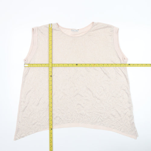 Zara Women Beige Sleeveless Basic Tank Top M