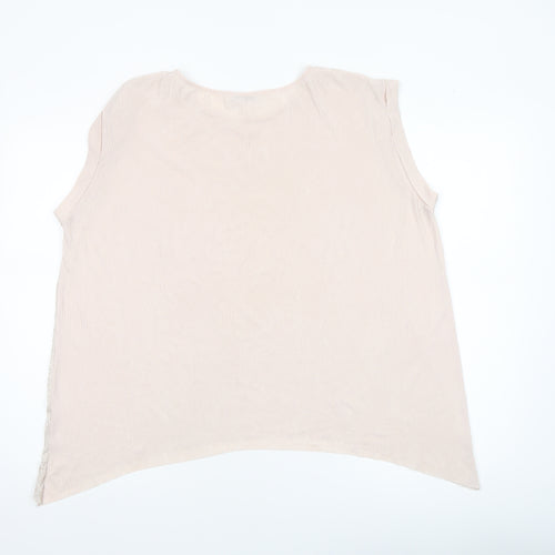 Zara Women Beige Sleeveless Basic Tank Top M