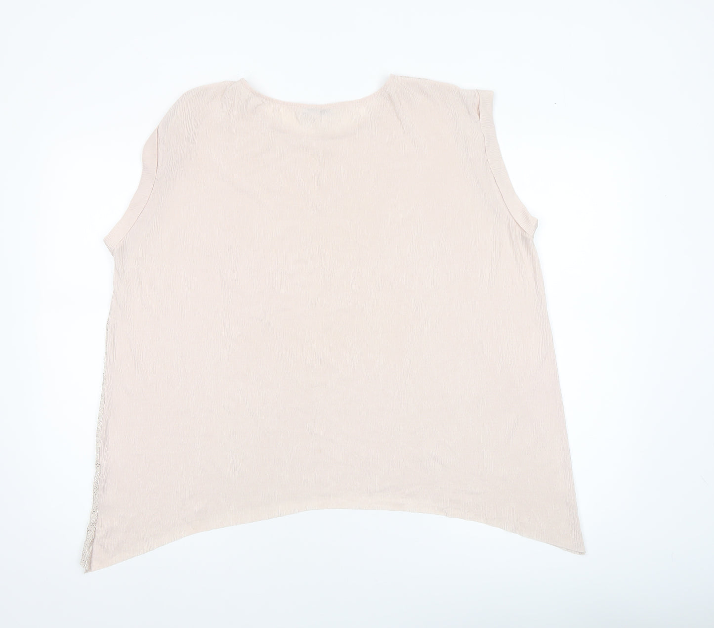 Zara Women Beige Sleeveless Basic Tank Top M