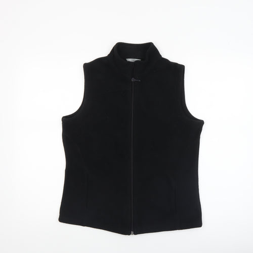 Marks and Spencer Women Black Fleece Waistcoat Size 12 Full Zip