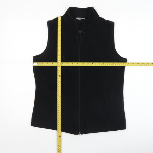 Marks and Spencer Women Black Fleece Waistcoat Size 12 Full Zip