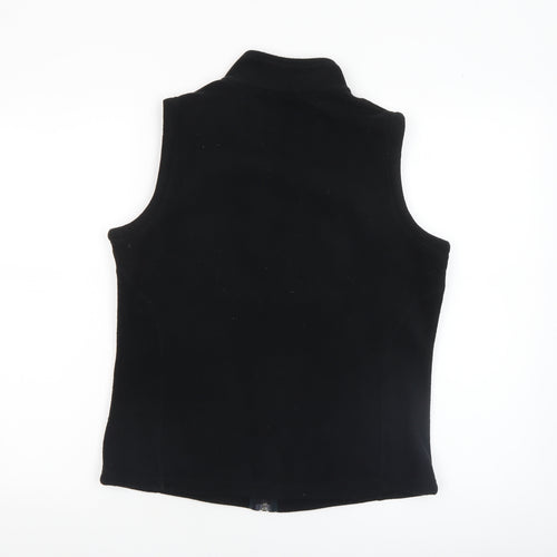 Marks and Spencer Women Black Fleece Waistcoat Size 12 Full Zip