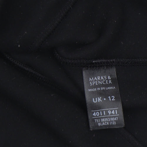 Marks and Spencer Women Black Fleece Waistcoat Size 12 Full Zip