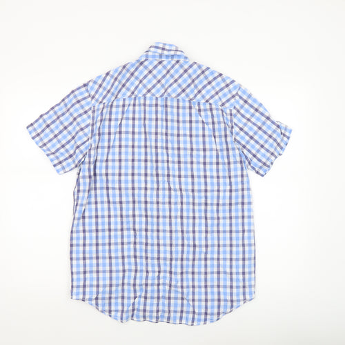 Joules Men's Blue Check Short Sleeve Classic Fit Button-Up Shirt Size M