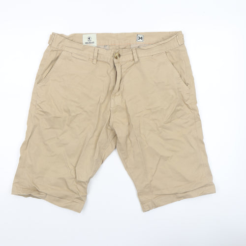 SoulCal&Co Mens Beige Chino Shorts Size L 34in Casual Cotton