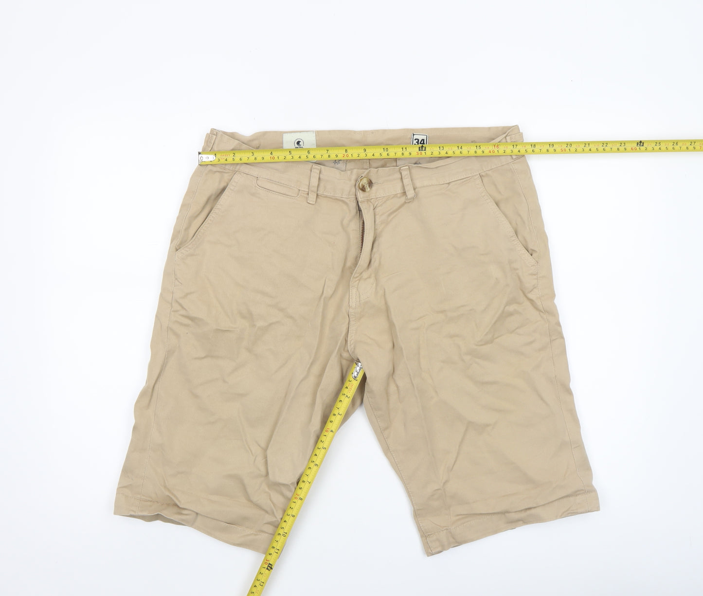 SoulCal&Co Mens Beige Chino Shorts Size L 34in Casual Cotton