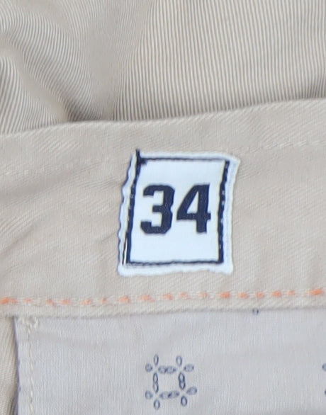 SoulCal&Co Mens Beige Chino Shorts Size L 34in Casual Cotton