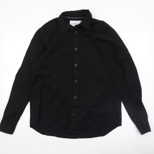 Calvin Klein Jeans Men's Black Relaxed Fit Button-Up Shirt Size S