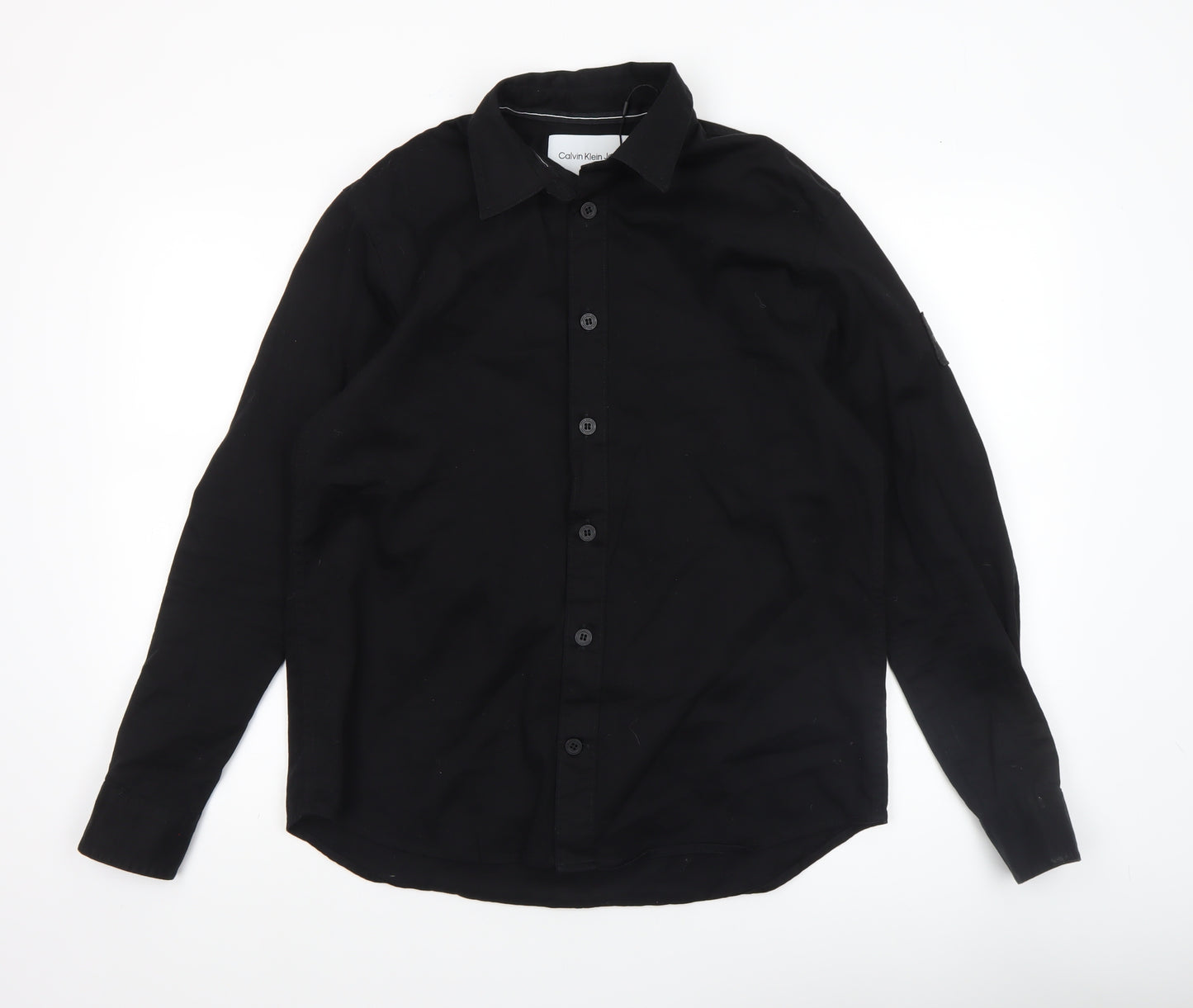 Calvin Klein Jeans Men's Black Relaxed Fit Button-Up Shirt Size S