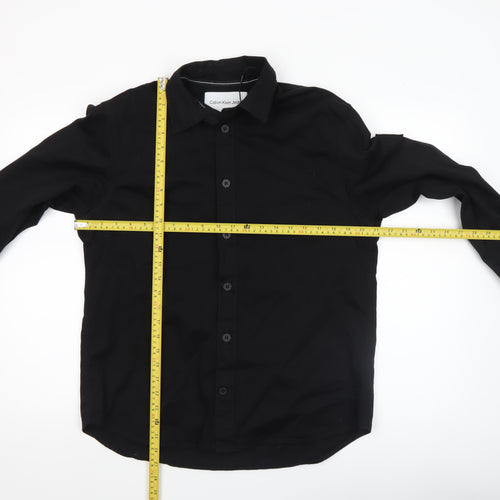 Calvin Klein Jeans Men's Black Relaxed Fit Button-Up Shirt Size S