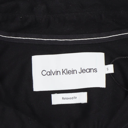 Calvin Klein Jeans Men's Black Relaxed Fit Button-Up Shirt Size S