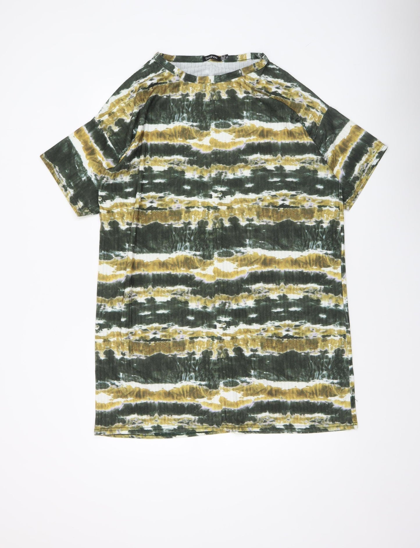 Boohoo Women’s Multicoloured Tie Dye Short Sleeve T-Shirt Dress Size 18