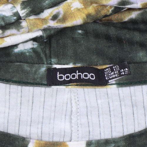 Boohoo Women’s Multicoloured Tie Dye Short Sleeve T-Shirt Dress Size 18
