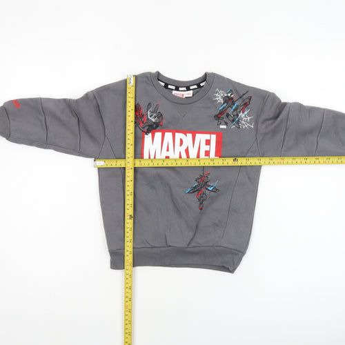 Marvel Boys Grey Spiderman Sweatshirt 4-5 Years Pullover Crew Neck