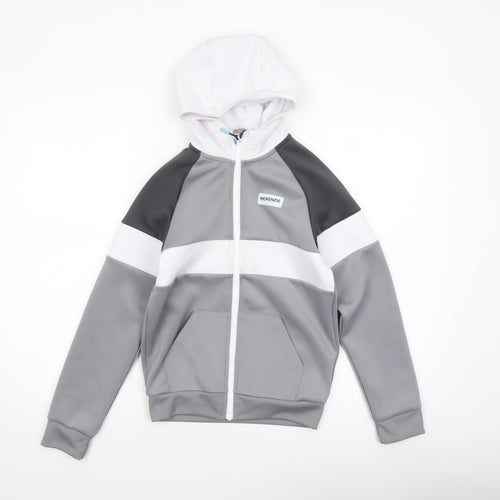 McKenzie Boys Grey Full Zip Hoodie 8-10 Years Colourblock Design