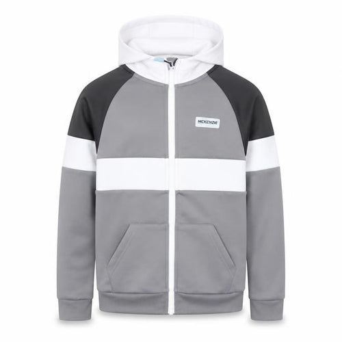 McKenzie Boys Grey Full Zip Hoodie 8-10 Years Colourblock Design