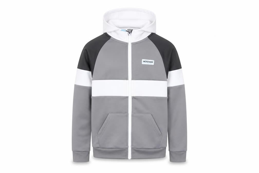 McKenzie Boys Grey Full Zip Hoodie 8-10 Years Colourblock Design