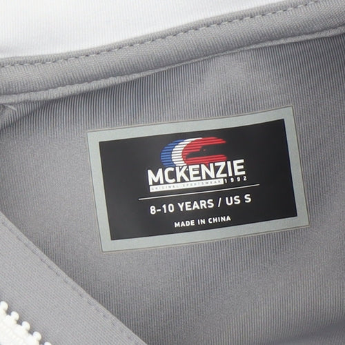 McKenzie Boys Grey Full Zip Hoodie 8-10 Years Colourblock Design