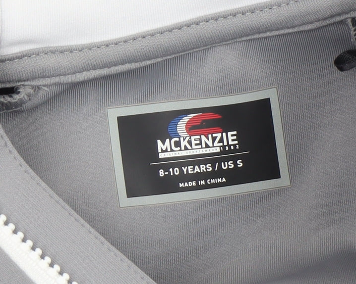 McKenzie Boys Grey Full Zip Hoodie 8-10 Years Colourblock Design