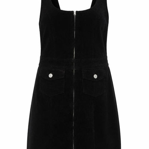 Denim Co. Women's Black Corduroy Pinafore Dress Size 8