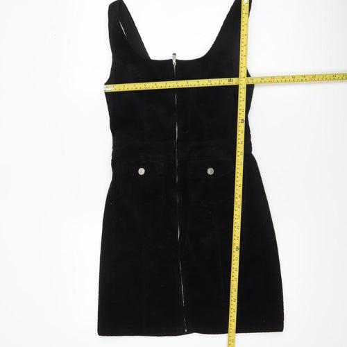 Denim Co. Women's Black Corduroy Pinafore Dress Size 8