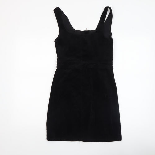 Denim Co. Women's Black Corduroy Pinafore Dress Size 8