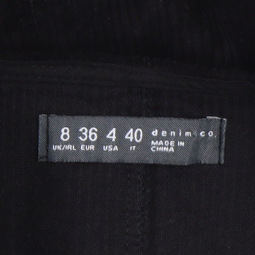 Denim Co. Women's Black Corduroy Pinafore Dress Size 8