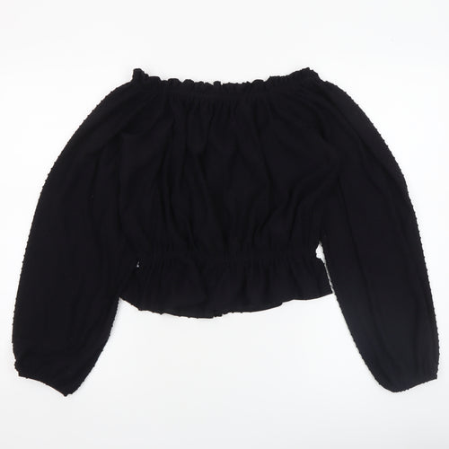 H&M Women’s Black Off Shoulder Cropped Blouse Size S