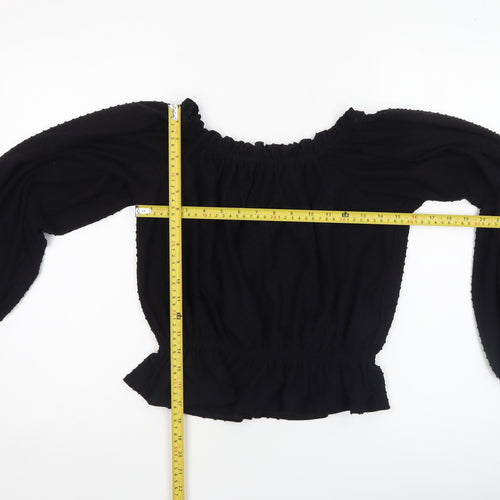 H&M Women’s Black Off Shoulder Cropped Blouse Size S