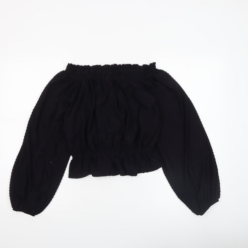H&M Women’s Black Off Shoulder Cropped Blouse Size S