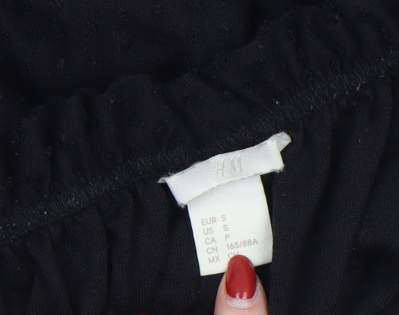 H&M Women’s Black Off Shoulder Cropped Blouse Size S